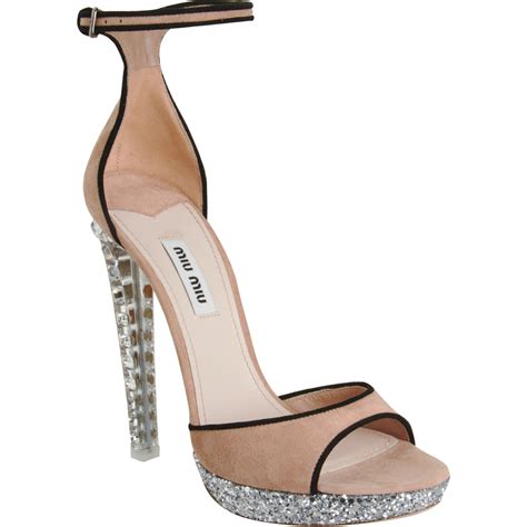 miu miu crystal heel platform sandal|Miu Miu 115mm crystal.